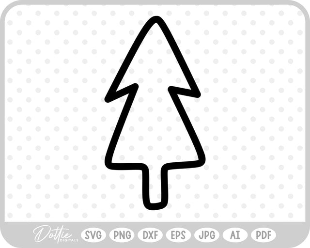 Doodle Christmas Tree SVG DottieDigitals 