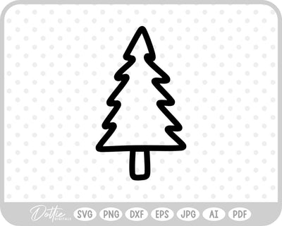 Doodle Christmas Tree SVG DottieDigitals 