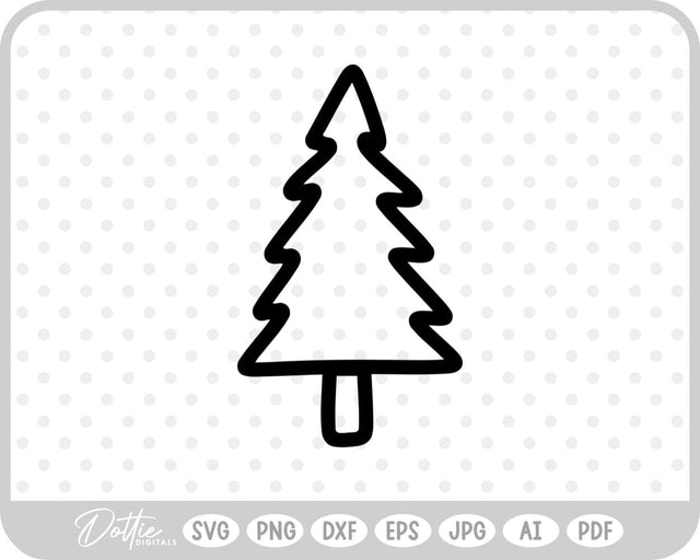 Doodle Christmas Tree SVG DottieDigitals 