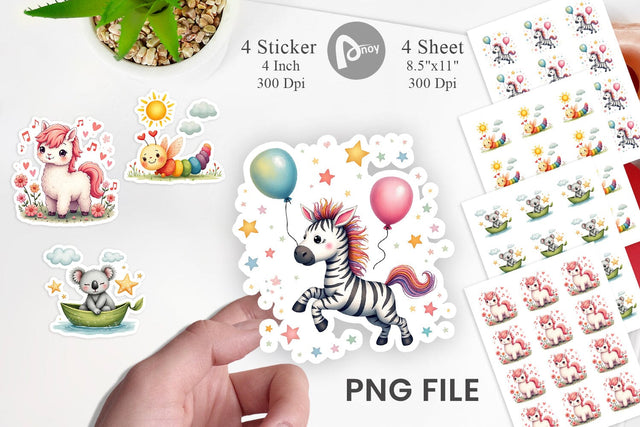 Doodle Dream Animals Sticker Sublimation artnoy 