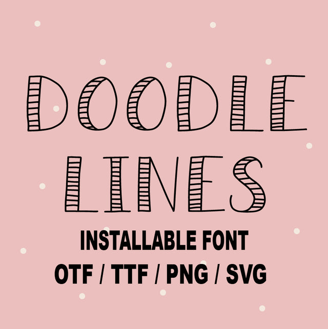 Doodle Font Svg, Doodle Letters TTF, Striped Alphabet svg, Hand Drawn Font OTF, Installable Handwritten Font, Cute Font, Craft Font SVG Sassy Vector Girl 
