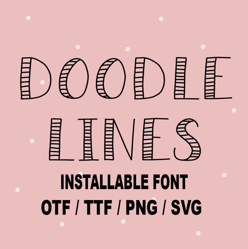 Doodle Font Svg, Doodle Letters TTF, Striped Alphabet svg, Hand Drawn Font OTF, Installable Handwritten Font, Cute Font, Craft Font SVG Sassy Vector Girl 