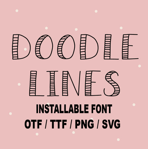 Doodle Font Svg, Doodle Letters TTF, Striped Alphabet svg, Hand Drawn Font OTF, Installable Handwritten Font, Cute Font, Craft Font SVG Sassy Vector Girl 