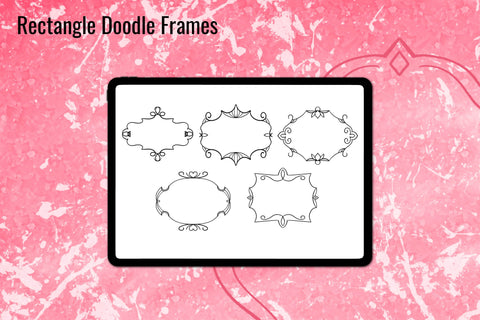 Doodle Frames Procreate stamps Digital Pattern Angel on Empire 