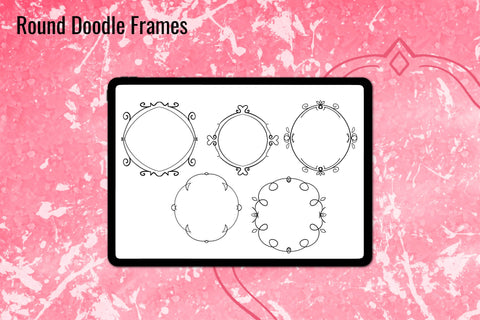 Doodle Frames Procreate stamps Digital Pattern Angel on Empire 