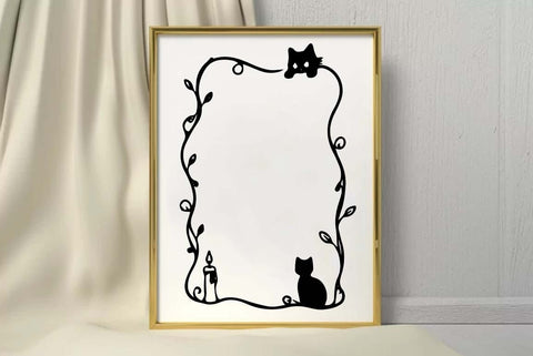 Doodle Halloween Frame SVG PNG Bundle SVG FiveStarCrafting 