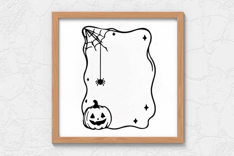 Doodle Halloween Frame SVG PNG Bundle SVG FiveStarCrafting 