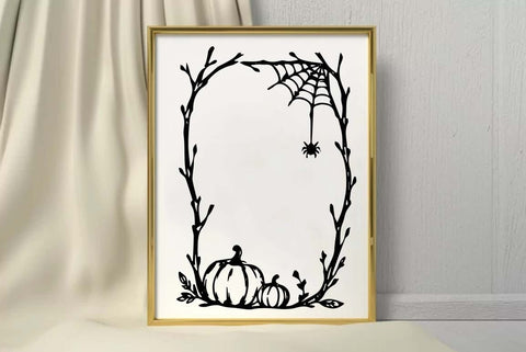 Doodle Halloween Frame SVG PNG Bundle SVG FiveStarCrafting 