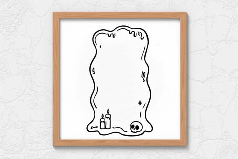 Doodle Halloween Frame SVG PNG Bundle SVG FiveStarCrafting 