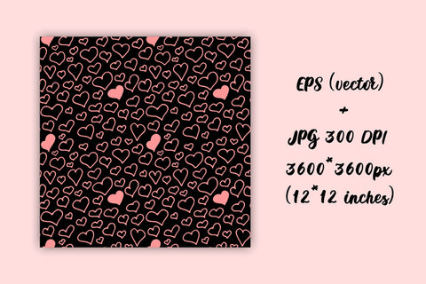 Doodle Hearts Patterns | Valentines Day Digital Papers Pack Digital Pattern AnnaViolet_store 