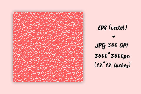 Doodle Hearts Patterns | Valentines Day Digital Papers Pack Digital Pattern AnnaViolet_store 