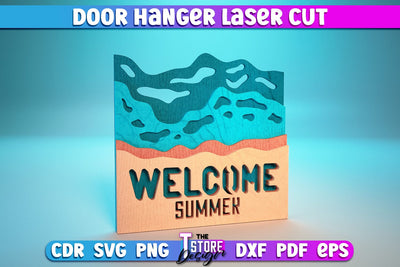 Door Hanger Laser Cut | Laser Cut Design | CNC Files SVG The T Store Design 