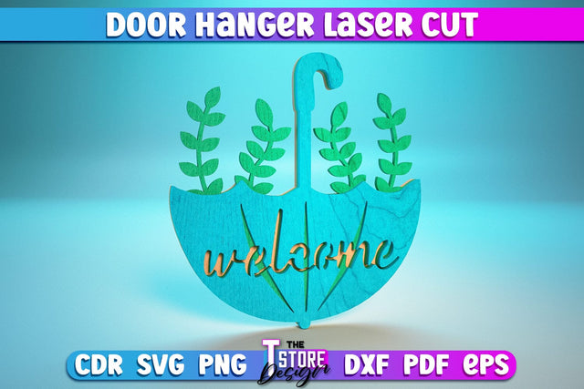 Door Hanger Laser Cut | Laser Cut Design | CNC Files SVG The T Store Design 