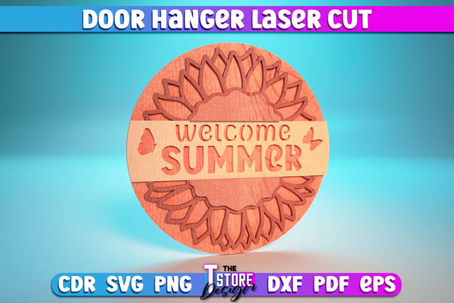 Door Hanger Laser Cut | Laser Cut Design | Home Design | CNC Files SVG The T Store Design 