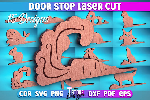 Door Stop Laser Cut | Animal Door Stop Laser Cut SVG Design | CNC Files SVG The T Store Design 