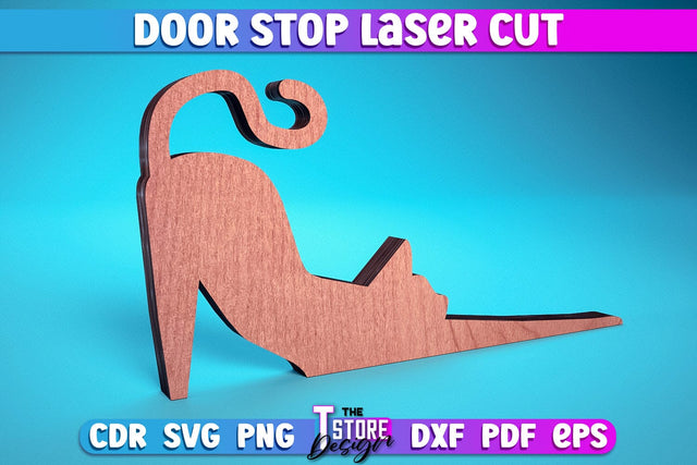 Door Stop Laser Cut | Animal Door Stop Laser Cut SVG Design | CNC Files SVG The T Store Design 