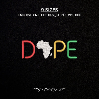 Dope Africa Map Embroidery Design – African Pride Machine Embroidery File, Pan African Heritage Afrocentric Design Embroidery/Applique DESIGNS PatternFeed8 