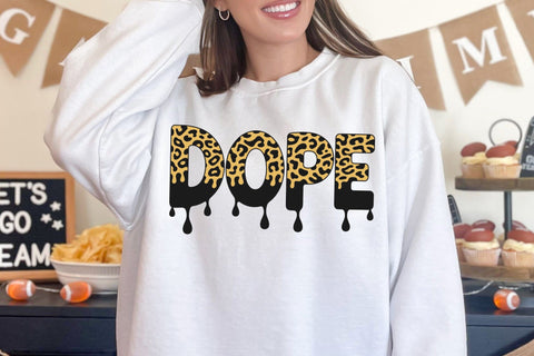 Dope Leopard Print Drip Design Svg, Afro woman, Black woman, Black woman svg, black girl svg SVG DesignDestine 