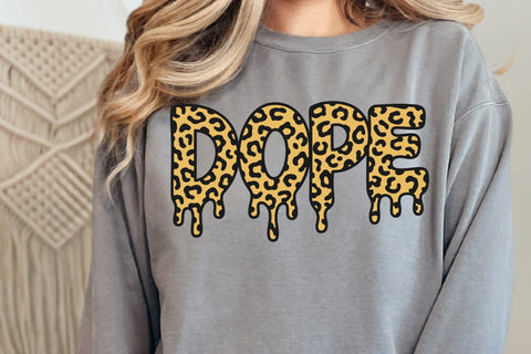 Dope Leopard Print Drip Design Svg, Afro woman, Black woman, Black woman svg, black girl svg SVG DesignDestine 