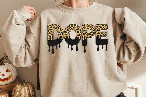 Dope Leopard Print Drip Design Svg, Afro woman, Black woman, Black woman svg, black girl svg SVG DesignDestine 