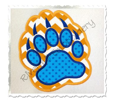 Double Applique Bear Paw Print Machine Embroidery Design Embroidery/Applique DESIGNS Rivermill Embroidery 