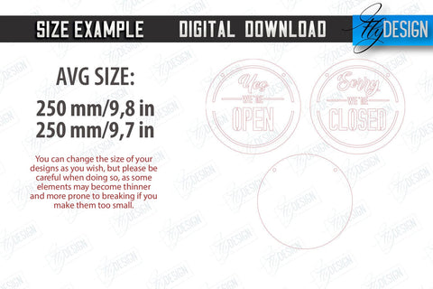 Double-Sided Open Closed Signs Laser Cut Bundle | Hanging Door Signs | Sign Board | CNC Files SVG Fly Design 