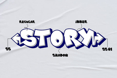 Douglas Mullet -3d Layered Graffiti Font Mozzatype 