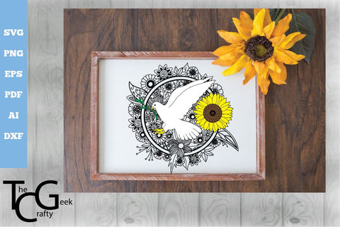 Dove Floral Zentangle SVG SVG The Crafty Geek 