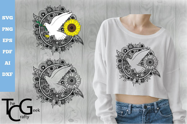 Dove Floral Zentangle SVG SVG The Crafty Geek 