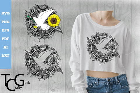 Dove Floral Zentangle SVG SVG The Crafty Geek 