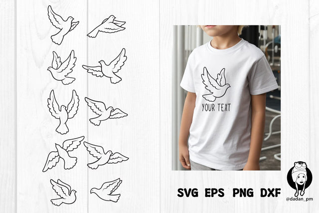 Dove fly svg, pigeon bird svg SVG dadan_pm 