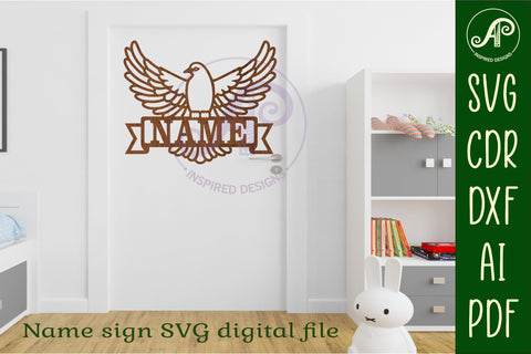 Dove name sign svg laser cut file SVG APInspireddesigns 