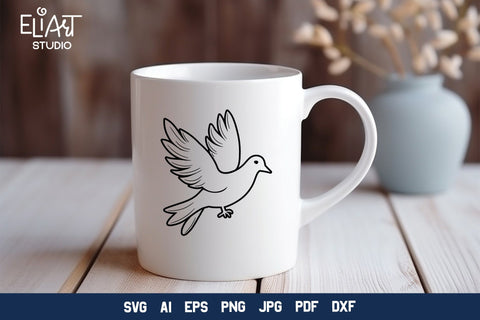 Dove SVG Design, Pigeon PNG Illustration. SVG Elinorka 