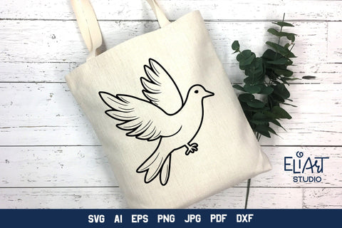 Dove SVG Design, Pigeon PNG Illustration. SVG Elinorka 