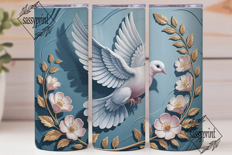 Dove Tumbler Wrap PNG Sublimation sassyprint 