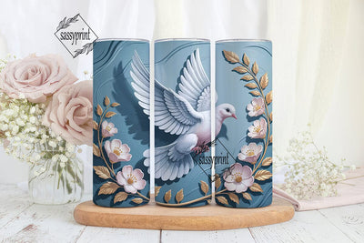 Dove Tumbler Wrap PNG Sublimation sassyprint 
