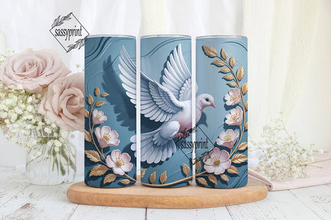 Dove Tumbler Wrap PNG Sublimation sassyprint 