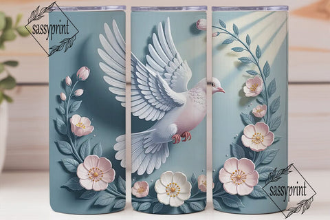 Dove Tumbler Wrap PNG Sublimation sassyprint 