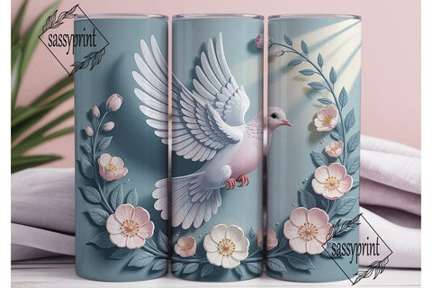Dove Tumbler Wrap PNG Sublimation sassyprint 