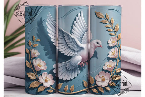 Dove Tumbler Wrap PNG Sublimation sassyprint 