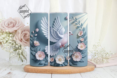 Dove Tumbler Wrap PNG Sublimation sassyprint 