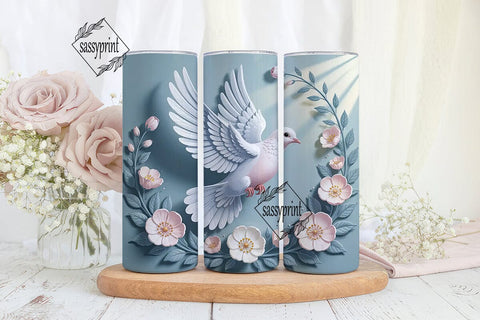 Dove Tumbler Wrap PNG Sublimation sassyprint 