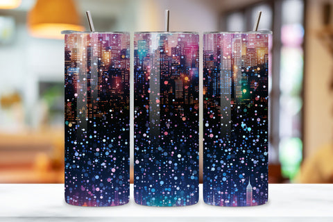 Downtown Gleam Ombre Tumbler wrap, Seamless Wrap PNG Sublimation FloridPrintables 