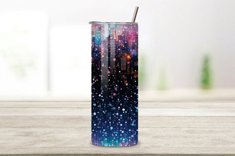 Downtown Gleam Ombre Tumbler wrap, Seamless Wrap PNG Sublimation FloridPrintables 