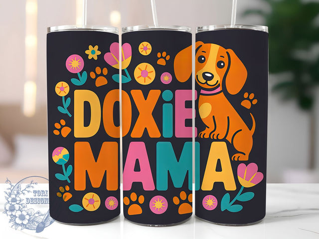 Doxie Mama 20oz Tumbler, Doxie Mama Quote, Dachshund Lover Gift, Funny Dog Mama Wrap, 20oz Tumbler Wrap, Sublimation Design PNG, Cute Dachshund Wrap Sublimation ToriDesigns 