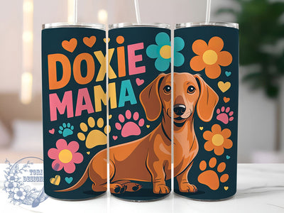 Doxie Mama 20oz Tumbler, Doxie Mama Quote, Dachshund Lover Gift, Funny Dog Mama Wrap, 20oz Tumbler Wrap, Sublimation Design PNG, Cute Dachshund Wrap Sublimation ToriDesigns 