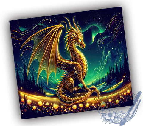 Dragon 20oz Skinny Tumbler PNG, Mystical Dragon Tumbler Sublimation Wrap, Straight & Tapered Tumbler Wrap, Instant Digital Download Sublimation ToriDesigns 