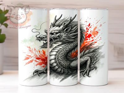 Dragon Asian Mythical Creature 20oz Tumbler Wrap, Fantasy Art, Dragon Lover Gift, Sublimation Design, Mythical Tumbler Sublimation Lara' s Designs 