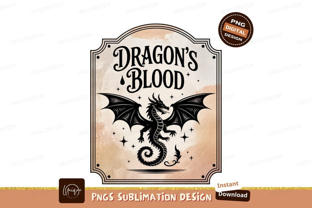 Dragon Blood Label Sublimation Png Design Sublimation Designangry 