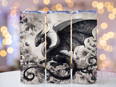 Dragon Book Lover Fantasy Tumbler, Romantasy Reader Sublimation Design, Fantasy Dragon Art, 20oz Book Lover Tumbler, Whimsical Dragon Mug, Magical Reading Cup, Enchanted Dragon Wrap Sublimation SvggirlplusArt 
